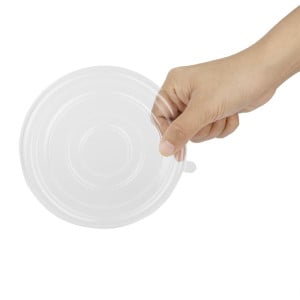 PET-lock Fiesta återvinningsbara lock för skålar på 400/500 ml - Paket med 50 - Gastronoble