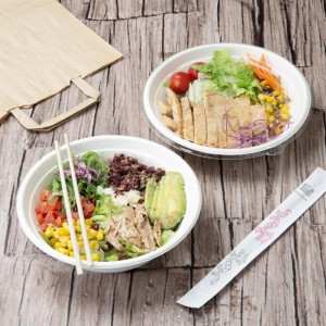 PET-lock Fiesta återvinningsbara lock för Poke Bowls 682 och 909 ml - Paket med 50 - Gastronoble
