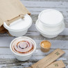 Komposterbara lock i bagasse Fiesta för skålar på 750/900 ml - Paket med 50 - Gastronoble
