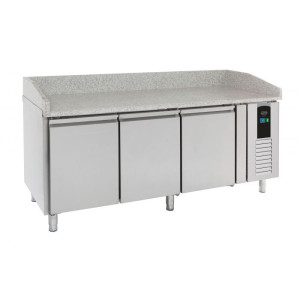 Pizza-valmistuspöytä, jossa on 3 ovea - 410 L - CombiSteel