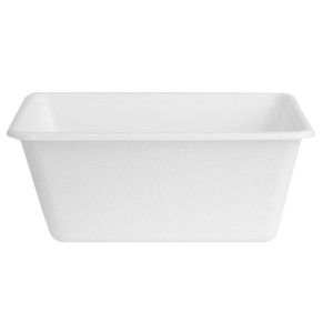 Komposterbara livsmedelsbrickor i bagasse 1000 ml - Paket med 100 - Fiesta Green