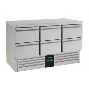 Positivt kylt bord med 6 lådor - 400 L - CombiSteel