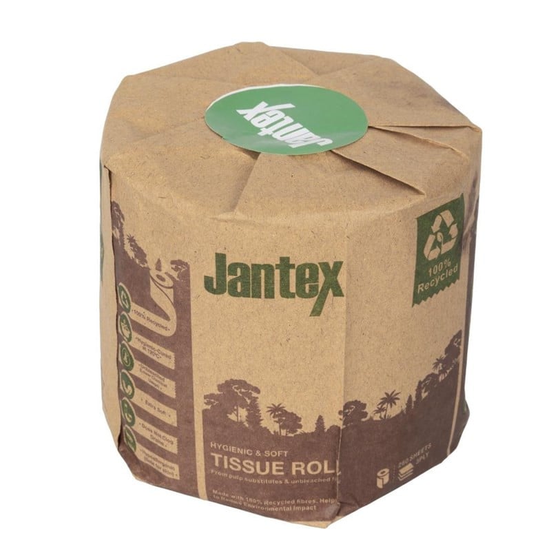 Rouleaux de Papier Toilette Recyclé 3 Plis 260 Feuilles - Lot de 36 - Jantex