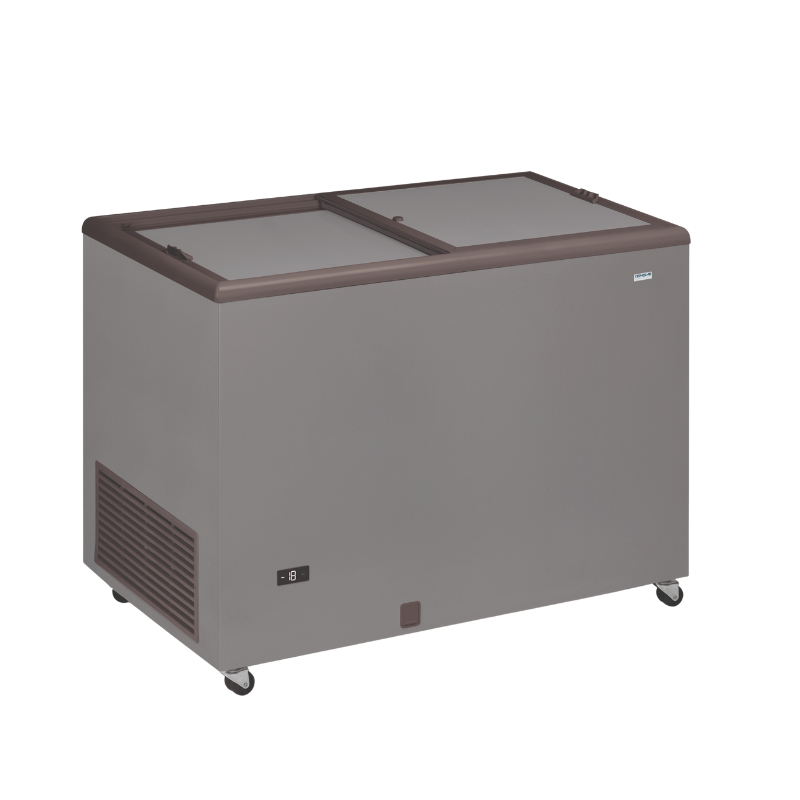 Professionell frysbox i rostfritt stål med ogenomskinligt lock - 400 L Professionell frysbox i rostfritt stål med ogenomskinligt lock - 400 L