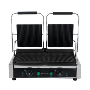 Grill Panini Dubbel - Räfflade Plattor - Dynasteel