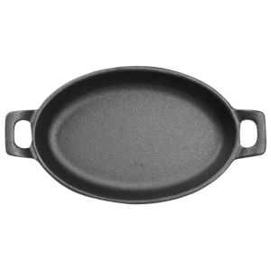Oval gjutjärnsfat med öron - 180 x 120 mm