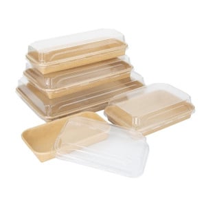 Återvinningsbara sushiförpackningar 220 x 90 mm - Paket med 300 - Fiesta Green