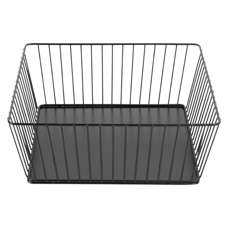 Neliönmuotoinen musta metallinen esittelykori - 280x280x100 mm Neliönmuotoinen musta metallinen esittelykori - 280x280x100 mm