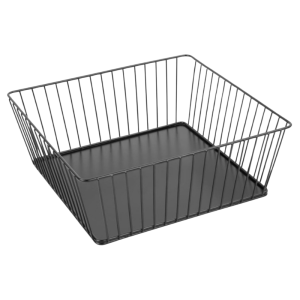 Svart fyrkantig metallpresentationskorg - 280x280x100 mm