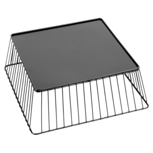 Svart fyrkantig metallpresentationskorg - 280x280x100 mm
