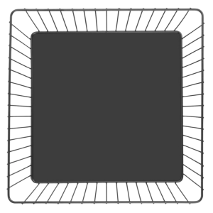 Svart fyrkantig metallpresentationskorg - 280x280x100 mm