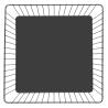 Svart fyrkantig metallpresentationskorg - 280x280x100 mm