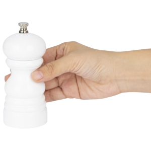 Vit Trä Salt- eller Pepparkvarn - 125 mm