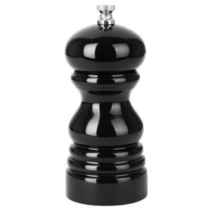 Musta puinen suola- tai pippurimylly - 125 mm