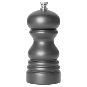 Harmaa puinen suola- tai pippurimylly - 125 mm