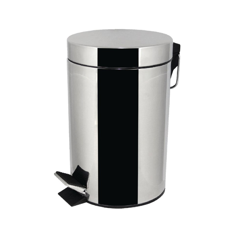 Poubelle À Pédale en Acier Inoxydable- 3L- FourniResto Poubelle À Pédale en Acier Inoxydable- 3L- FourniResto