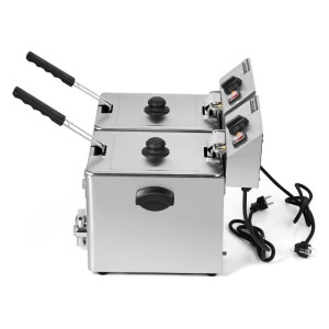 Professionell Fritös 2 x 8 L med Tömning - Dynasteel