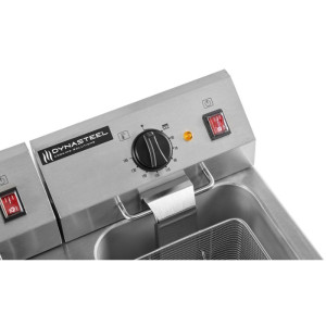 Professionell Fritös 2 x 8 L med Tömning - Dynasteel