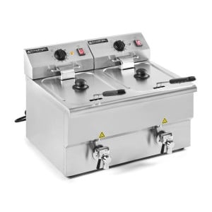 Friteuse Professionnelle 2 x 8 L avec Vidange - Dynasteel