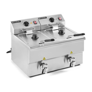 Professionell Fritös 2 x 8 L med Tömning - Dynasteel