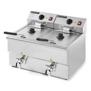 Professionell Fritös 2 x 8 L med Tömning - Dynasteel
