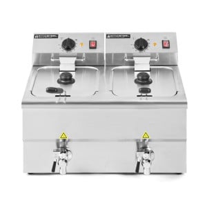 Friteuse Professionnelle 2 x 8 L avec Vidange - Dynasteel