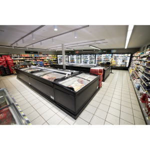 Refrigerator Freezer Curved Glass Lid - Black - 584 L - TEFCOLD