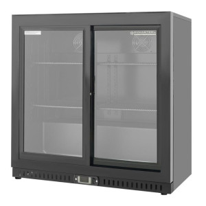 Refrigerated Back Bar 212 L 2 Sliding Doors Black