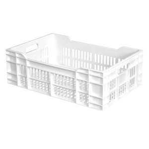 Caisse 600 X 400 Ajouree 40L Blanc - Gilac