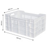 Låda 600 X 400 Genombruten 60L Vit - Gilac