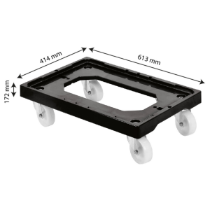 Socle Rouleur 4 Pyörivää Pyörää - Teräsrunko - Musta