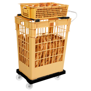 Socle Rouleur 4 Roues Pivotantes - Chape Acier - Noir