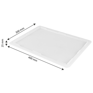 Kansi puolikokoiselle taikinakaukalolle - 400 x 300 mm - Valkoinen