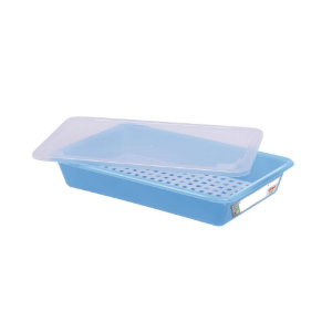 HACCP-tasainen astia kannella ja ritilällä - 5 L - Sininen - Gilac