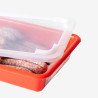 HACCP Flat Tray with Lid and Grid - 5 L - Red - Gilac