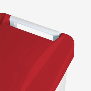 Pedalhink med rött lock och hjul - 80 L - Gilac