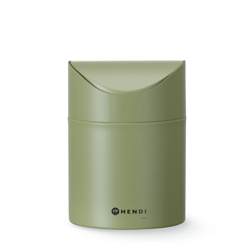 Pöytäroskakori Kääntyvällä Kannella - Vihreä - HENDI