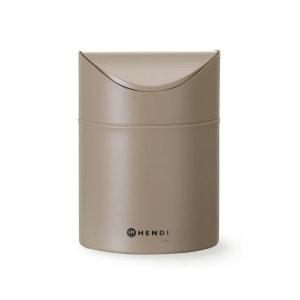 Bordssoptunna med Vippbart Lock - Beige - HENDI