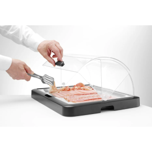 Vitrine Buffet med Skjutlock UNIQ - Svart - HENDI