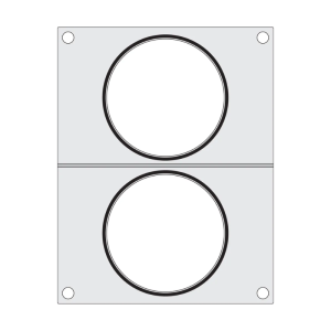 Tiivistysmatriisi manuaaliselle tiivistyskoneelle - 2 lokeroa - HENDI