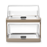 Vitrine Buffet med Skjutlock UNIQ - 2 Hyllor - Beige - HENDI