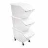 Set of 3 Ingredient Bins 30L + Lids + 4 Wheels