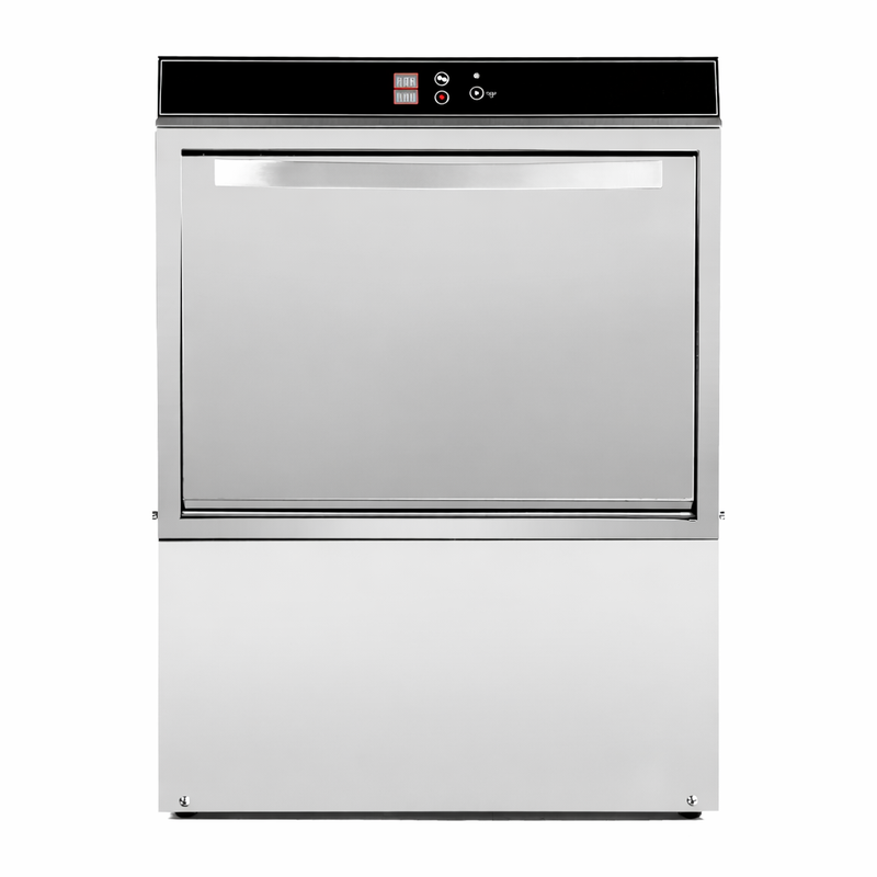 Professionell Diskmaskin med Sköljmedels- och Tvättmedelsdoserare och Avloppspump - 50 x 50 cm - Dynasteel