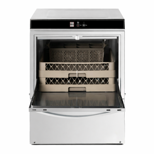 Professional Dishwasher with Rinse Aid and Detergent Dispenser and Drain Pump - 50 x 50 cm - Dynasteel