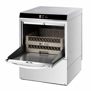 Professionell Diskmaskin med Sköljmedels- och Tvättmedelsdoserare och Avloppspump - 50 x 50 cm - Dynasteel