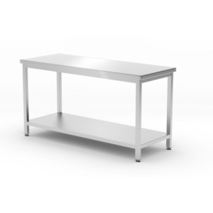 Keskusprofiilin pöytä hyllyllä - L 1600 x S 600 mm - HENDI