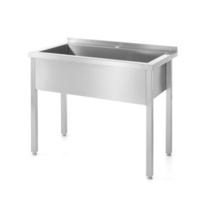 Enkel svetsad diskbänk - D 600 x B 800 mm - HENDI