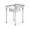 Plonge 1 Bac Central Profi Line - P 600 x L 600 mm - HENDI