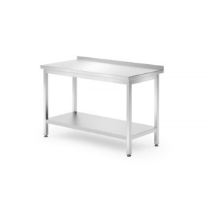 Seinään kiinnitettävä Profi Line -työpöytä hyllyllä - S 700 x L 1200 mm - HENDI