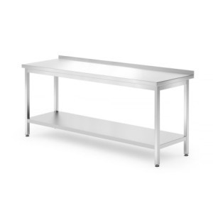 Profi Line Wall-Mounted Work Table with Shelf - D 700 x W 1800 mm - HENDI